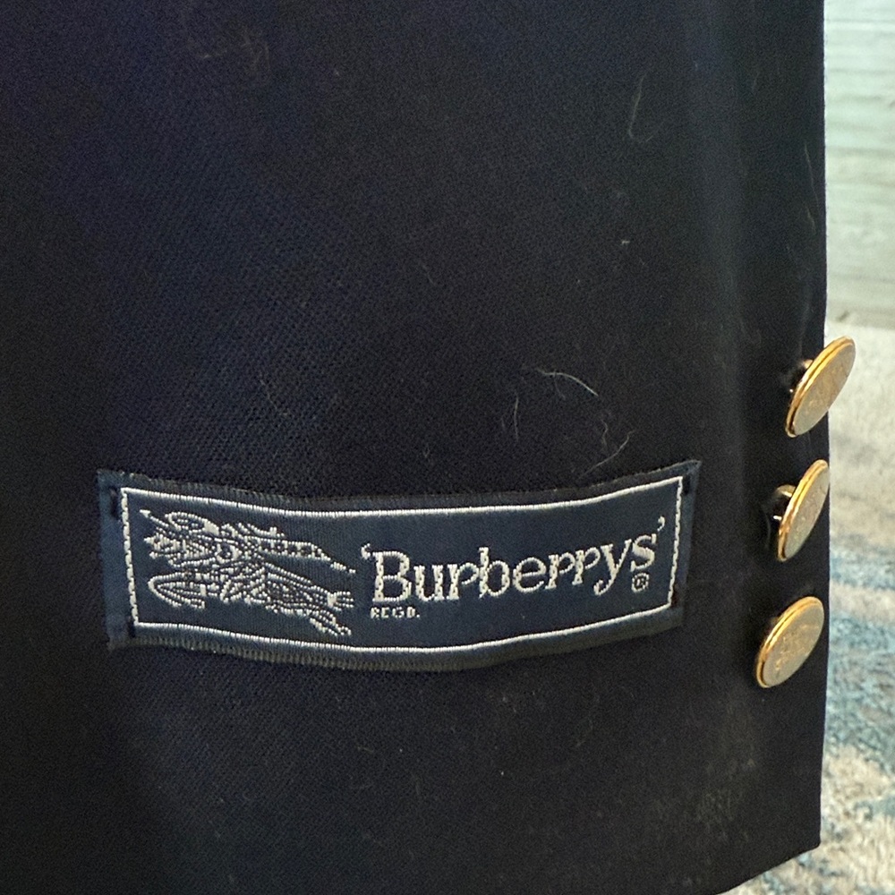Burberry Dark Blue Double-Breasted Blazer vintage NWT - Picture 3 of 7